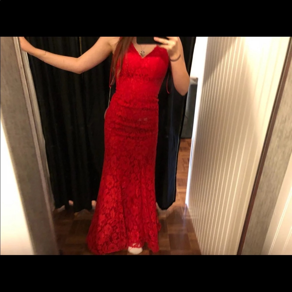 Val Stefani Red Prom Dress